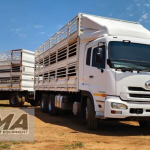 2014 UD Quon 490 Trippel Deck Cattle Body & Draw Bar Trailer